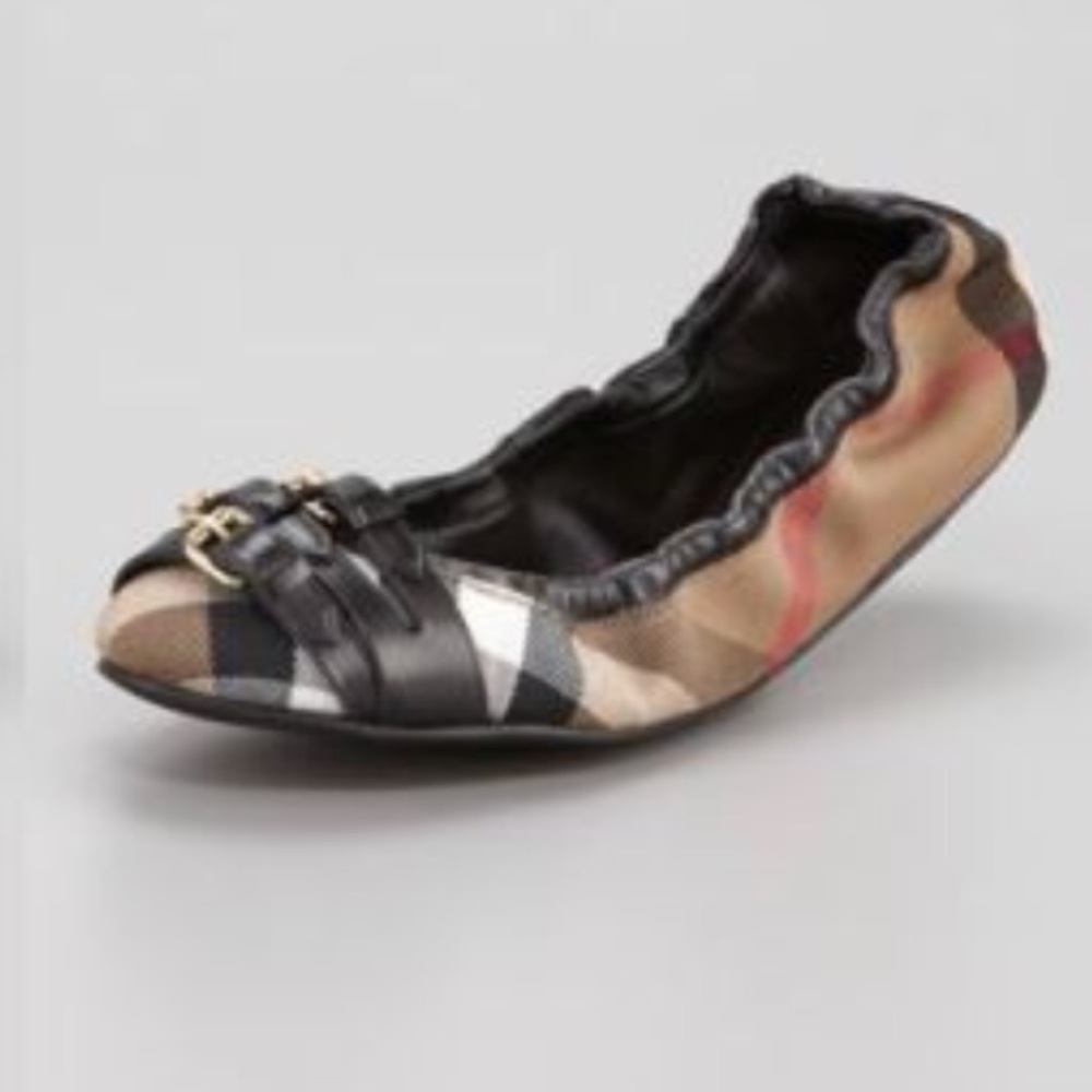 Authentic Burberry Triple Buckle Flats